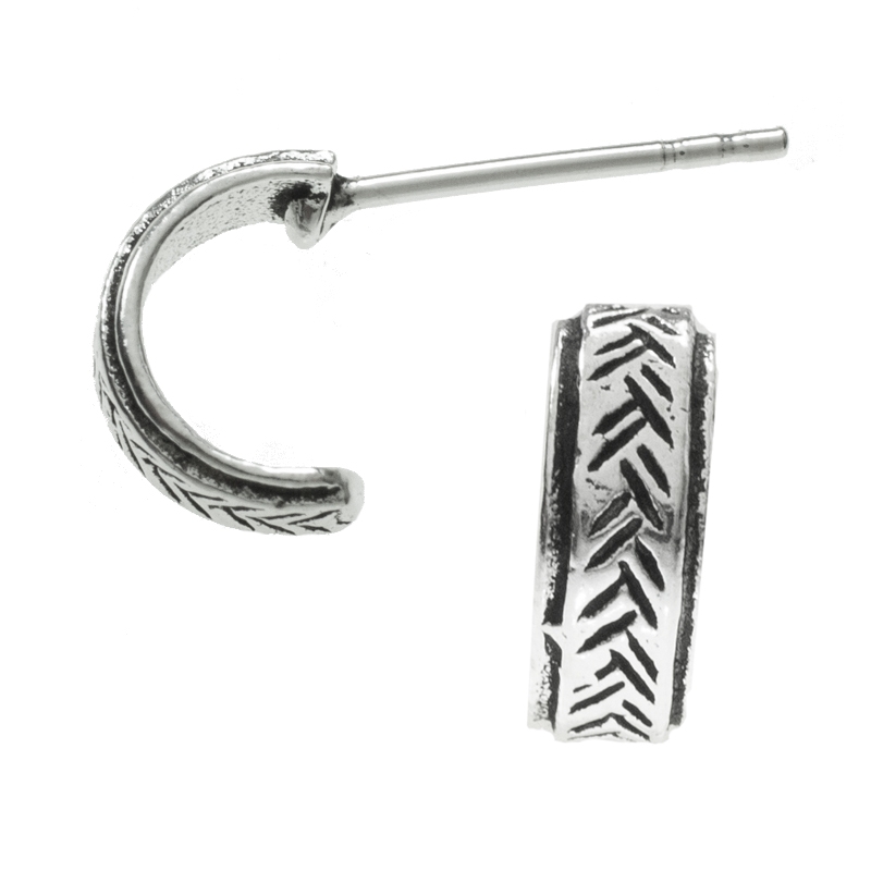 Pendientes medio aro Boho Plata de Ley