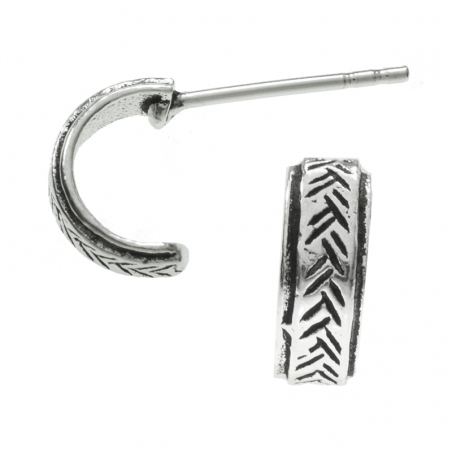 Pendientes medio aro Boho Plata de Ley