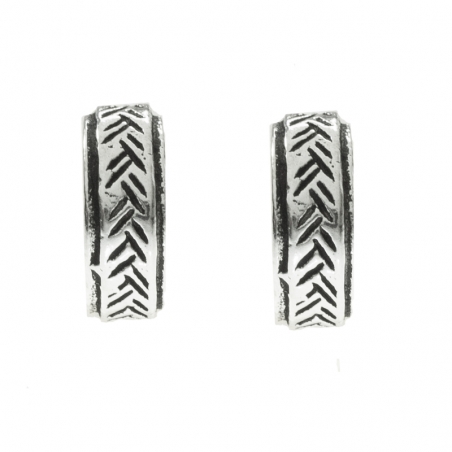 Pendientes medio aro Boho Plata de Ley