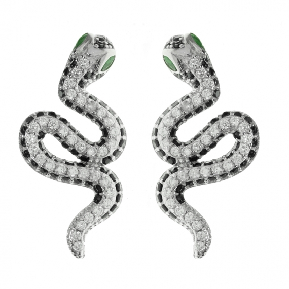 Pendientes Glam Snake Plata de Ley