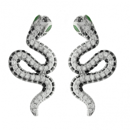 Pendientes Glam Snake Plata de Ley