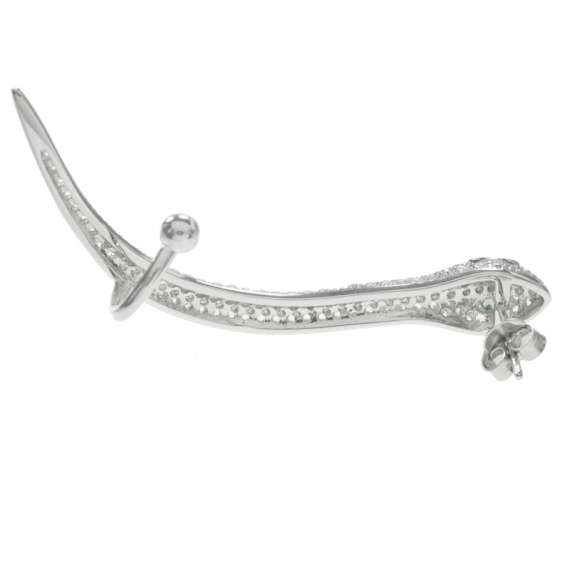 Pendientes asimétricos serpiente Plata de Ley 2