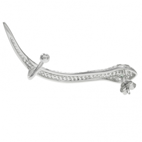 Pendientes asimétricos serpiente Plata de Ley