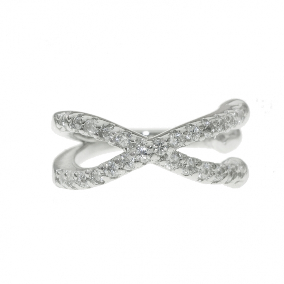 Ear cuff cruzado Plata de Ley