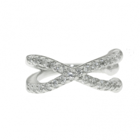 Ear cuff cruzado Plata de Ley