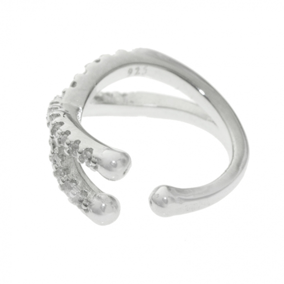 Ear cuff cruzado Plata de Ley 2