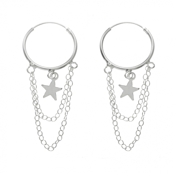 Aros con colgante y cadena