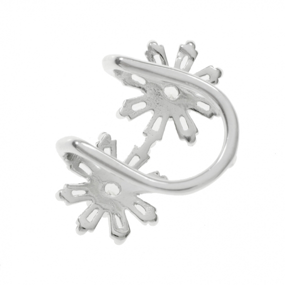 Ear cuff flores con circonitas baguette 2