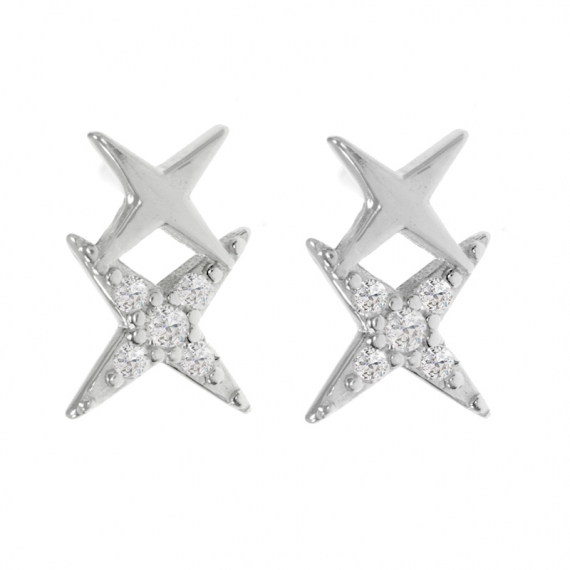 Pendientes doble X con circonitas