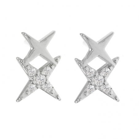 Pendientes doble X con circonitas