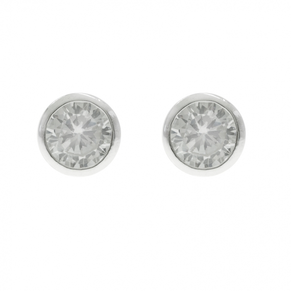 Pendientes circonita blanca Plata de Ley