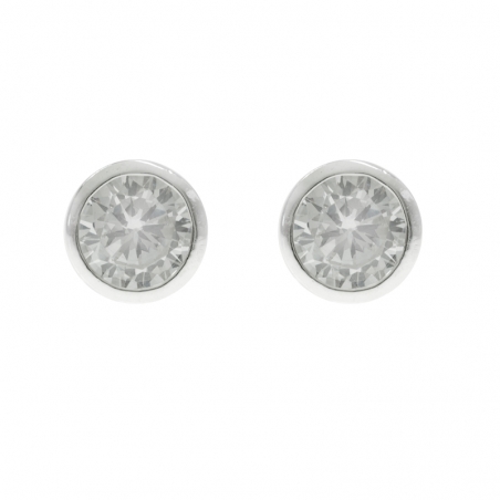 Pendientes circonita blanca Plata de Ley