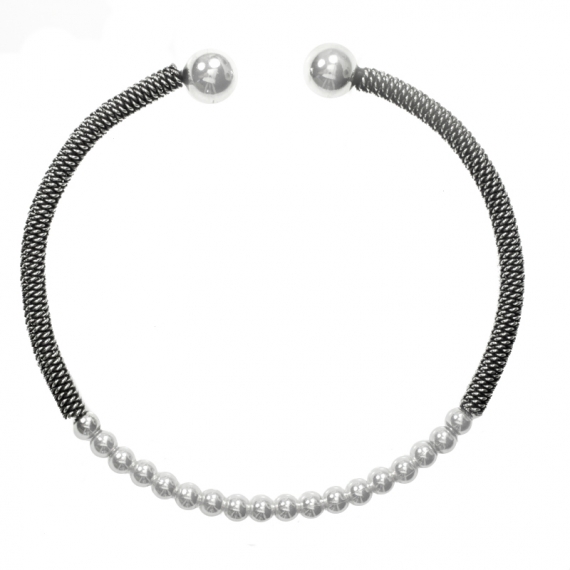 Pulsera balinesa semi rígida Plata de Ley