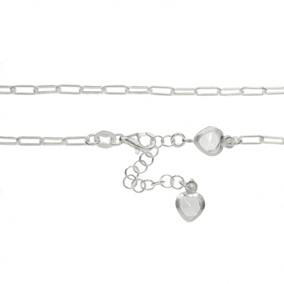 Tobillera eslabón cadena con cristal corazón