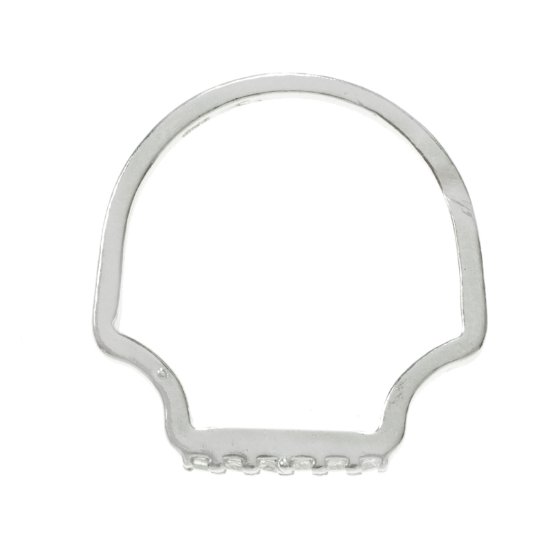 Anillo frontal plano Plata de Ley