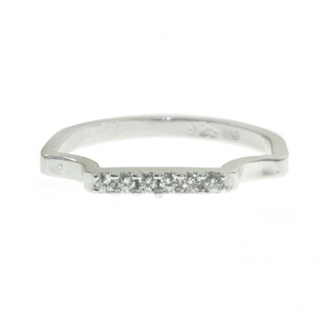 Anillo frontal plano Plata de Ley