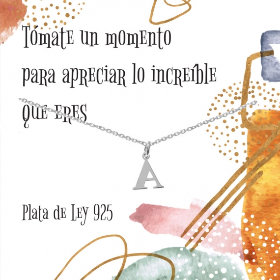 Collar letra inicial Plata de Ley 2