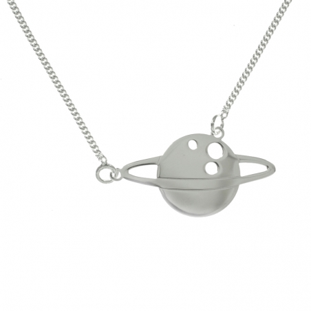 Collar planeta Saturno Plata de Ley