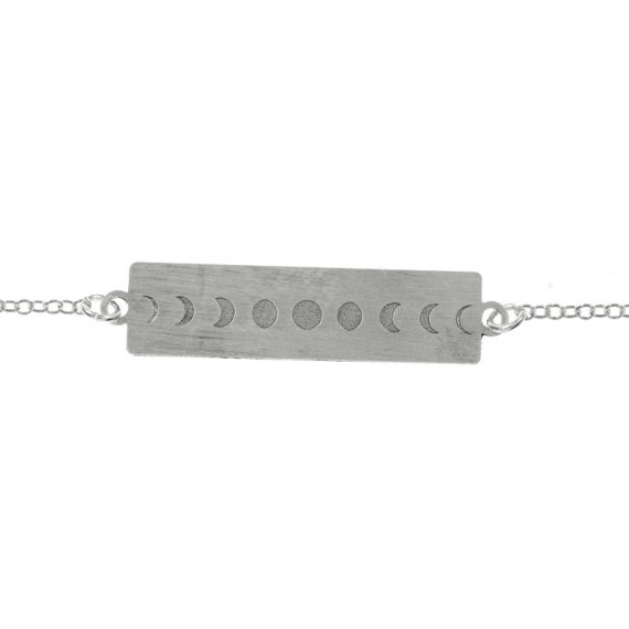 Pulsera rectangular fases lunas Plata de Ley