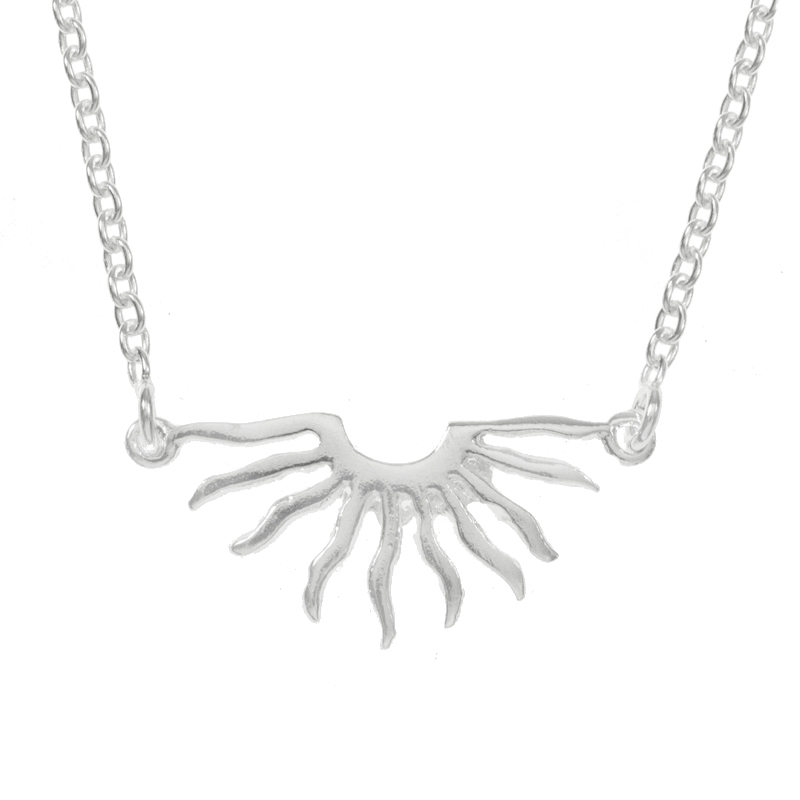 Collar Sol invertido Plata de Ley