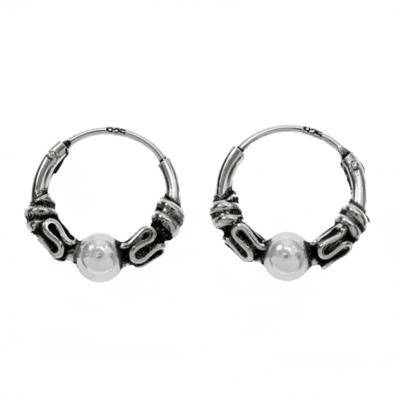 Aros mini Bali Plata de Ley