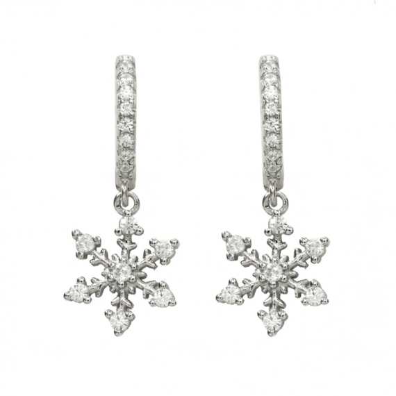 Aro con copo de nieve Plata de Ley