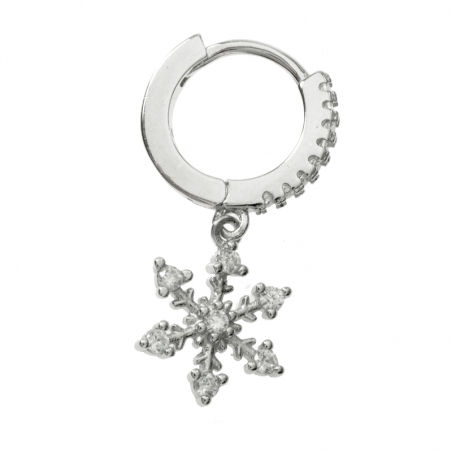 Aro con copo de nieve Plata de Ley
