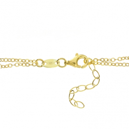 Pulsera hojas dorada Plata de Ley