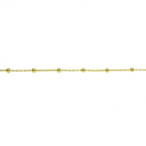 Pulsera, collar o conjunto cadena bolitas dorada