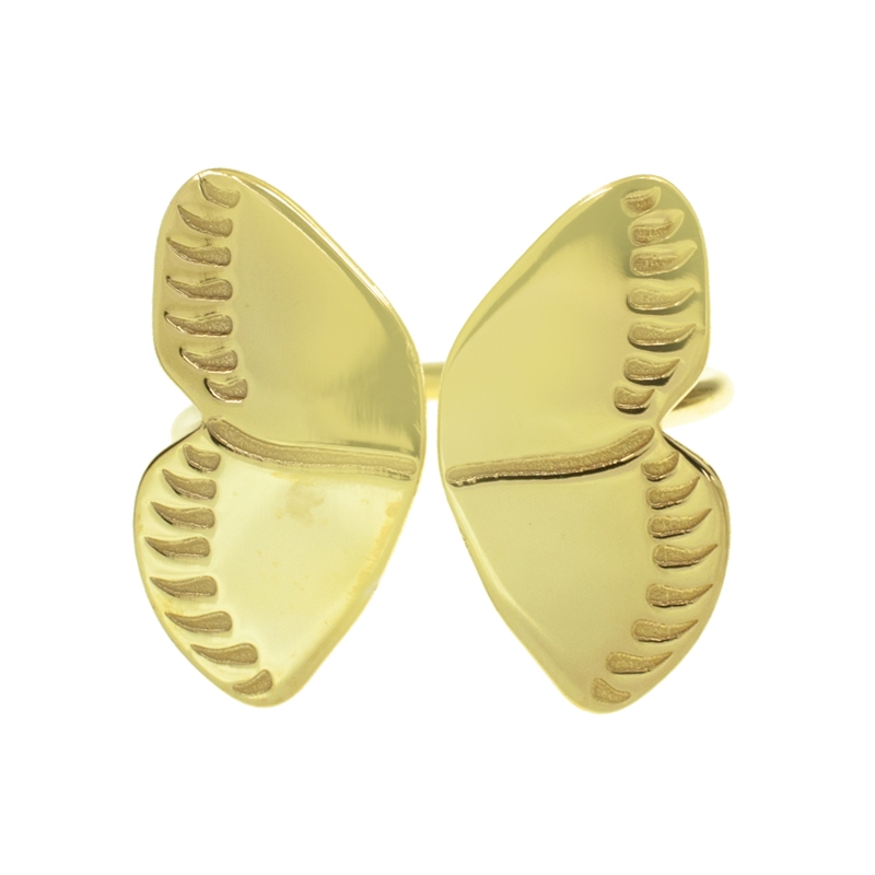 Anillo mariposa dorada Plata de Ley