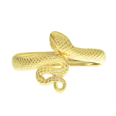 Anillo serpiente dorada Plata de Ley