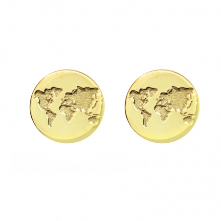 Pendientes mundo dorado Plata de Ley
