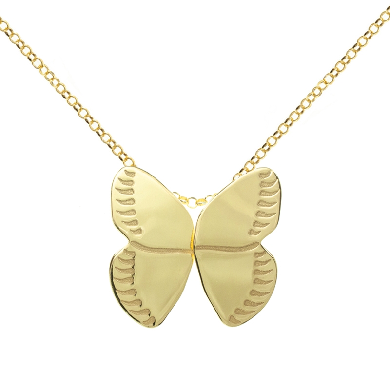 Collar mariposa dorada Plata de Ley