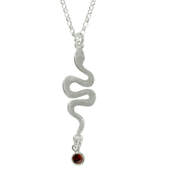 Collar serpiente con cristal rojo
