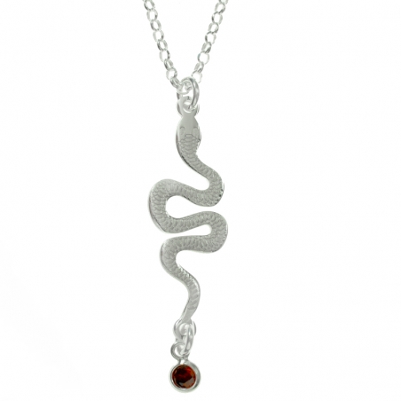 Collar serpiente con cristal rojo