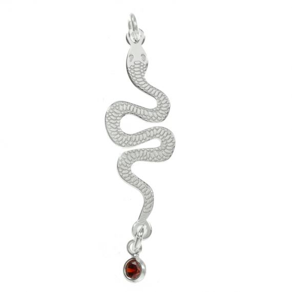 Collar serpiente con cristal rojo 2