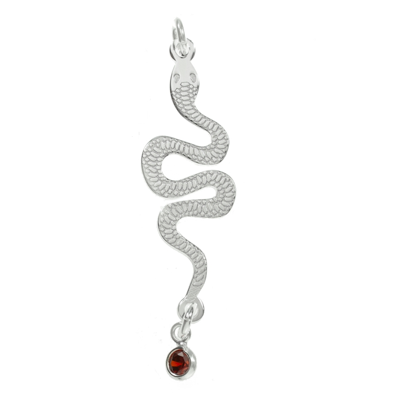 Collar serpiente con cristal rojo