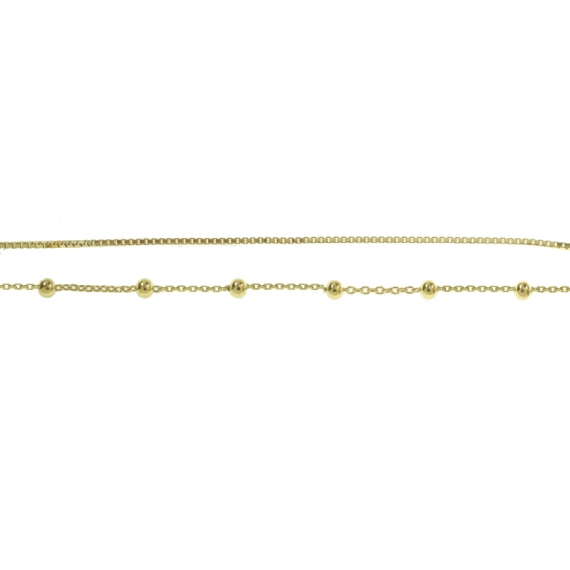 Collar doble dorado Plata de Ley