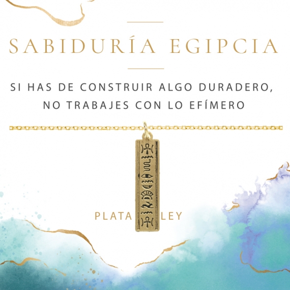 Collar egipcio jeroglífico dorado