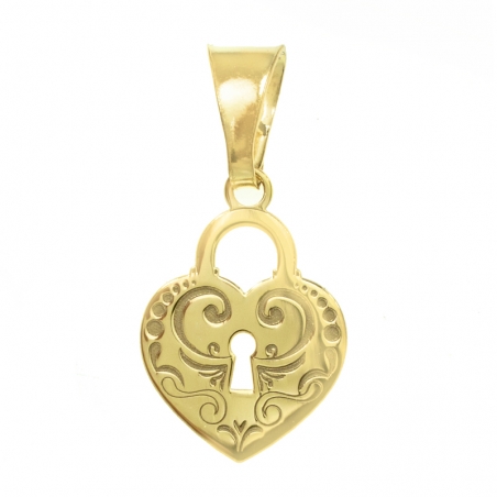 Collar candado corazón Plata de Ley