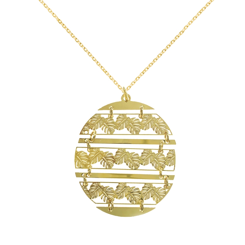 Collar dorado hojas costilla de Adán