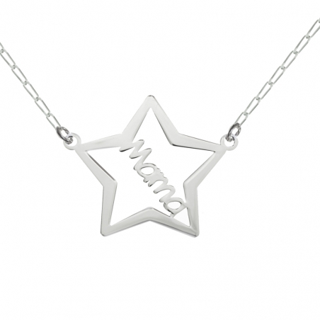 Collar estrella Mamá Plata de Ley