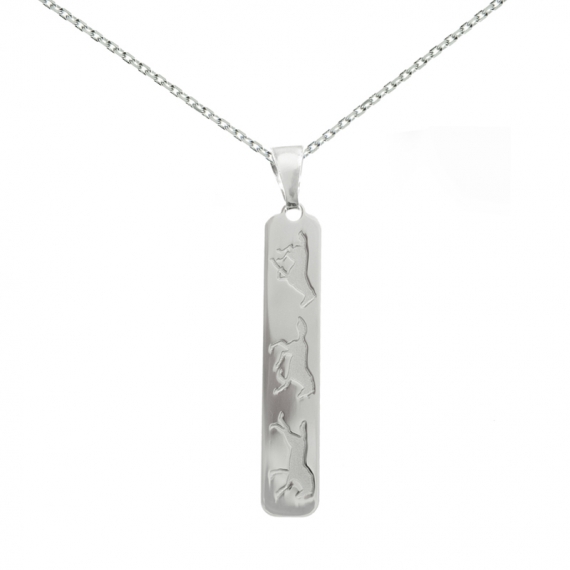 Collar tres caballos Plata de Ley