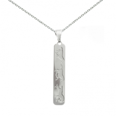 Collar tres caballos Plata de Ley