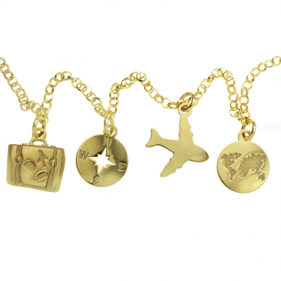 Pulsera dijes viajes Plata de Ley 2