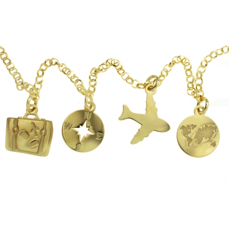 Pulsera dijes viajes Plata de Ley