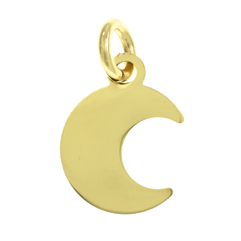 Collar dorado luna Plata de Ley