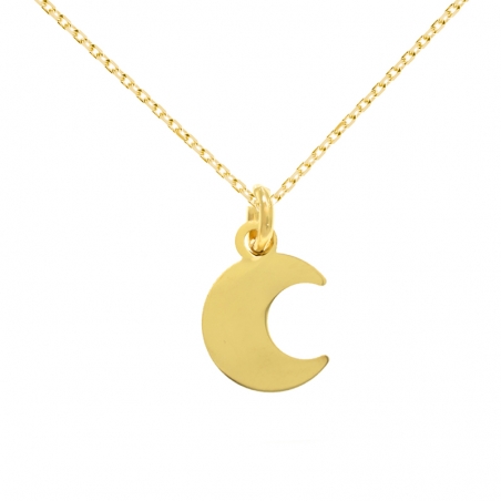 Collar dorado luna Plata de Ley