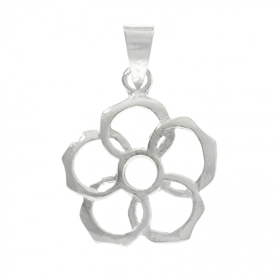 Colgante flor calada Plata de Ley