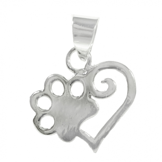 Colgante corazón con huella Plata de Ley
